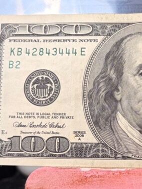 Series 2006 Triple 4s~ $100 Bill #42843444 E ##206180581963